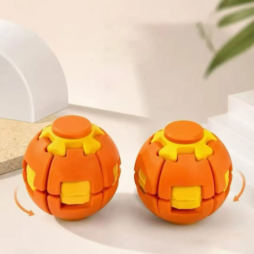 ECTEATOY Stressbal Fidget Spinner Bal - 5,5cm - Oranje