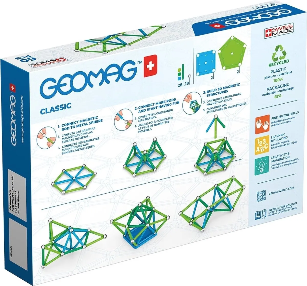 Geomag Classic 272 GREEN Line - 60-delige Constructieset - Multicolor - afbeelding 6 van 6