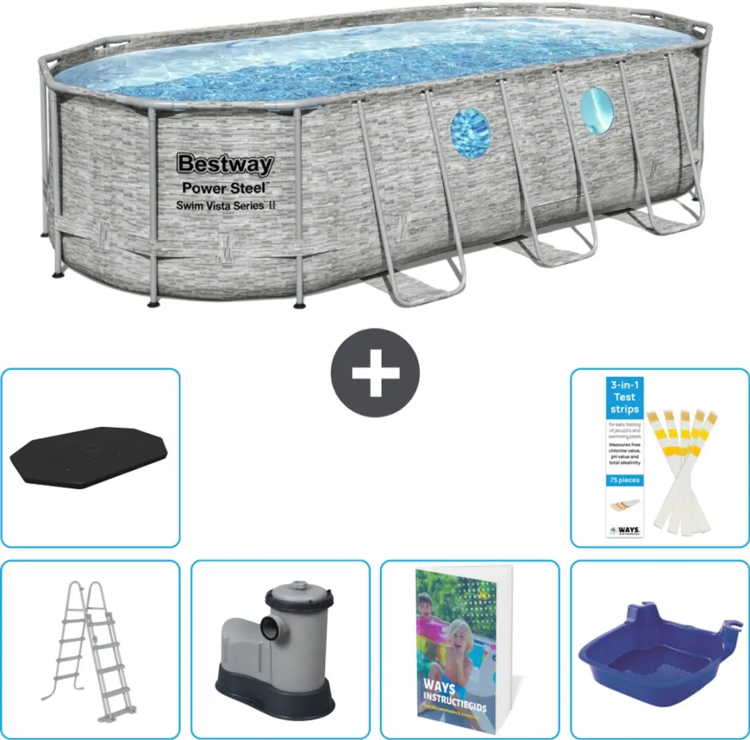 Bestway Ovaal Power Steel Swim Vista Zwembad 549x274cm