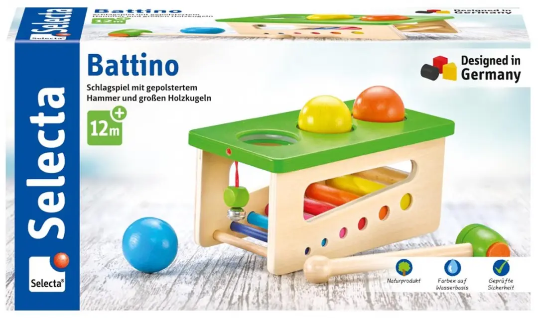 Selecta Hamerbank Junior 22x10cm Hout - 5-delig Multicolor