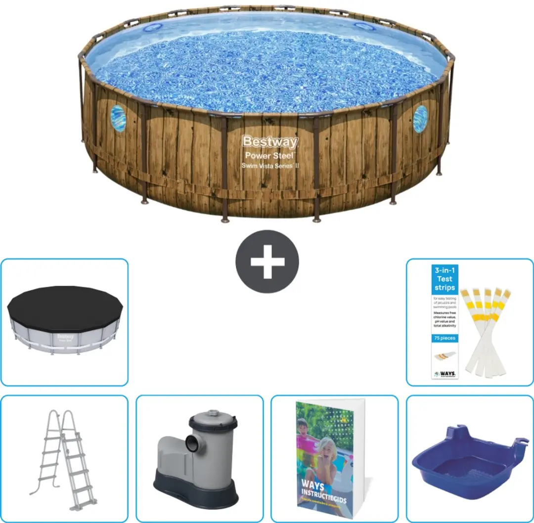 Bestway Rond Power Steel Swim Vista Zwembad 488cm