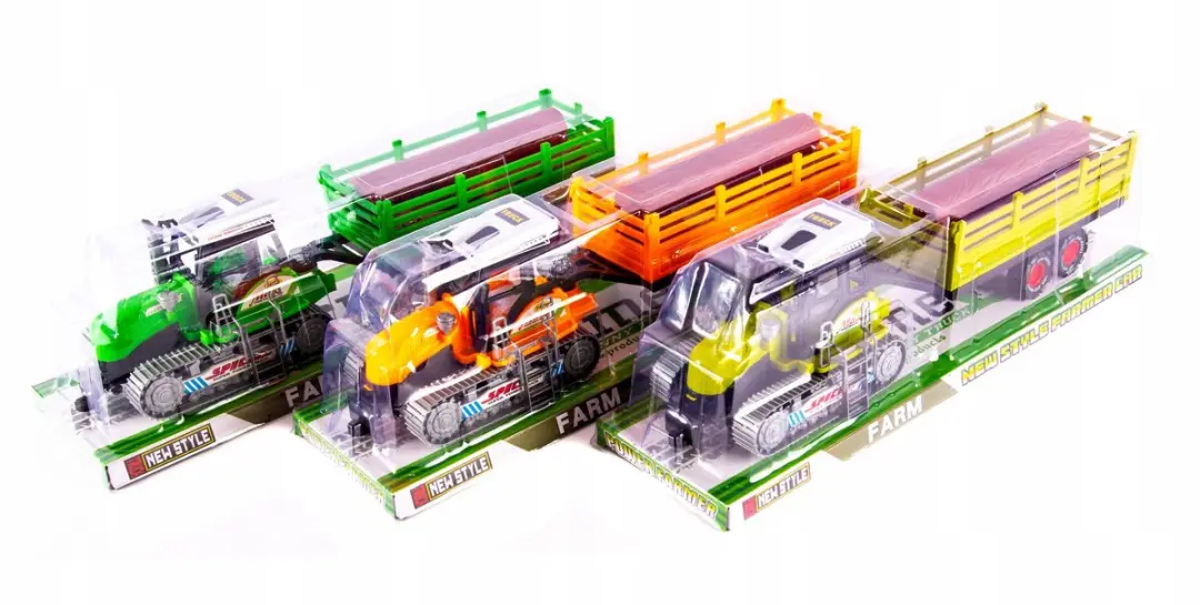 NIKKO Grote Boerentraktor met Aanhanger - Geel/ Groen