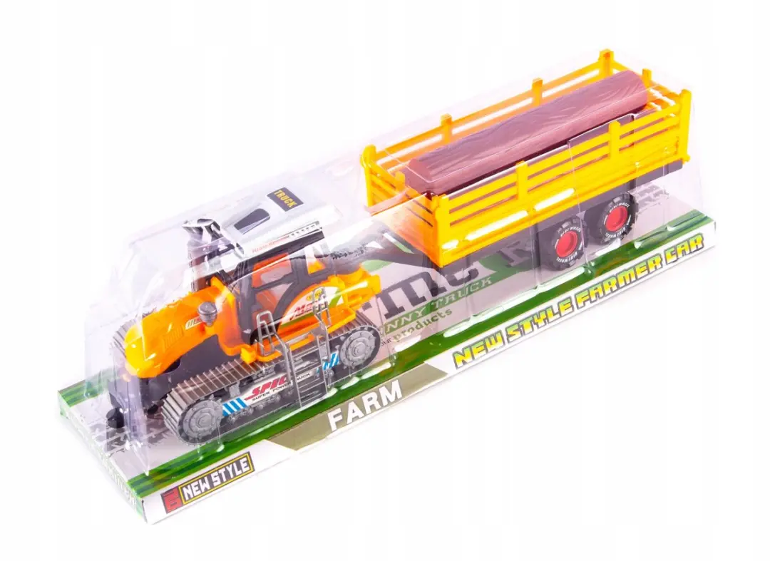 NIKKO Grote Boerentraktor met Aanhanger - Geel/ Groen