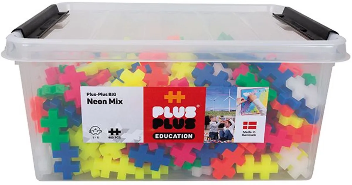 Plus-Plus BIG Neon Education Mix Constructiespeelgoed 400-delig - Multicolor