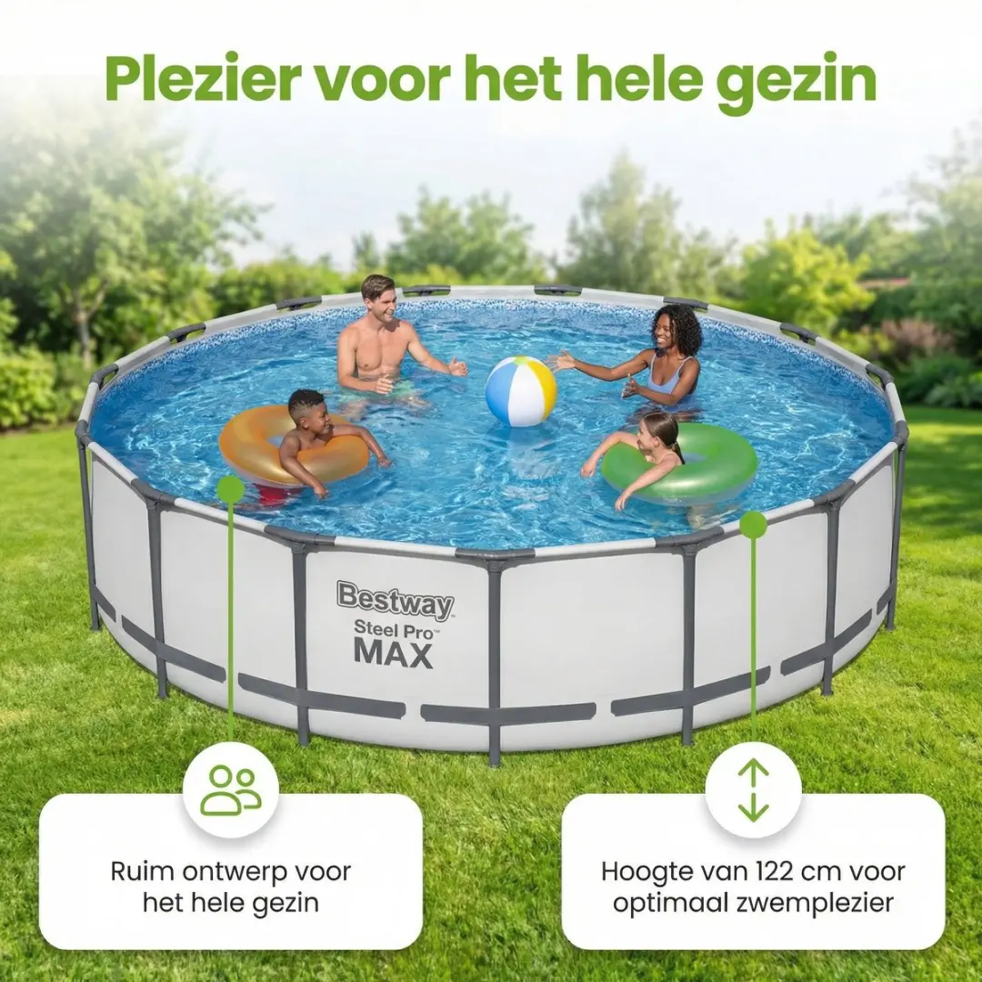 Bestway Steel Pro MAX Zwembad 549x122cm - 7-delig - Grijs