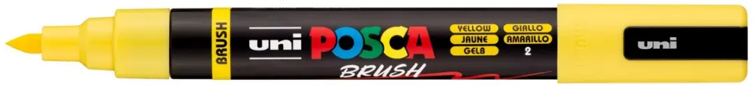 Posca PC-5BR Brushpunt Marker - Geel