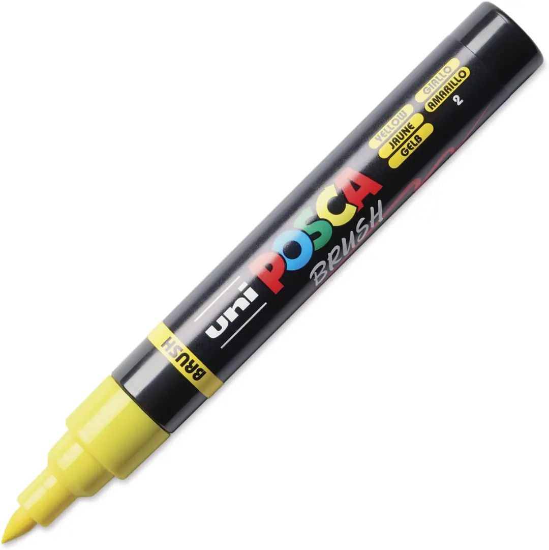 Posca PC-5BR Brushpunt Marker - Geel