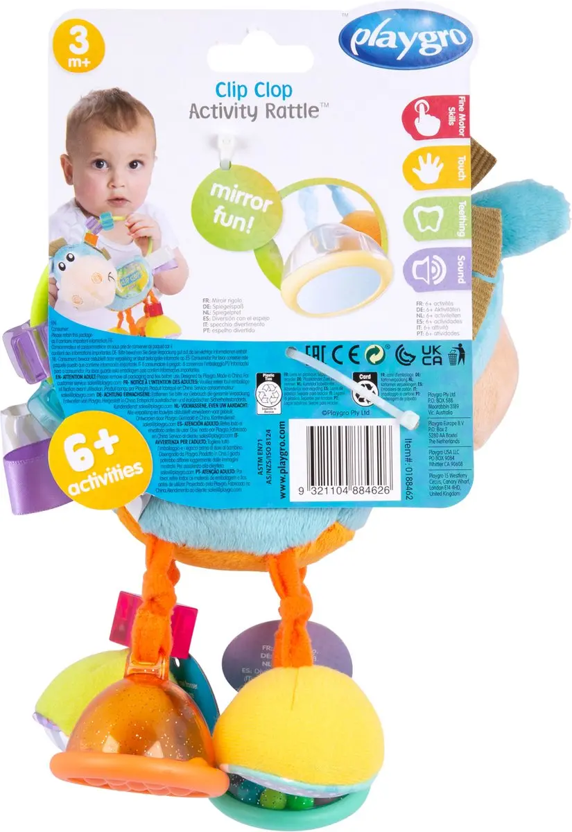 Playgro Clip Clop Rammelaar Blauw