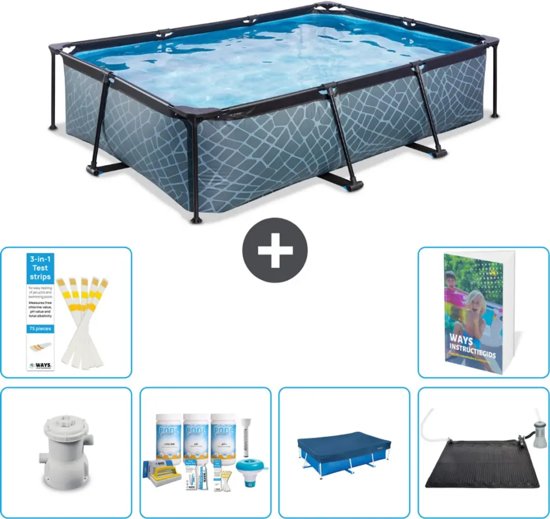 EXIT Toys Stone Frame Zwembad 300x200x65cm