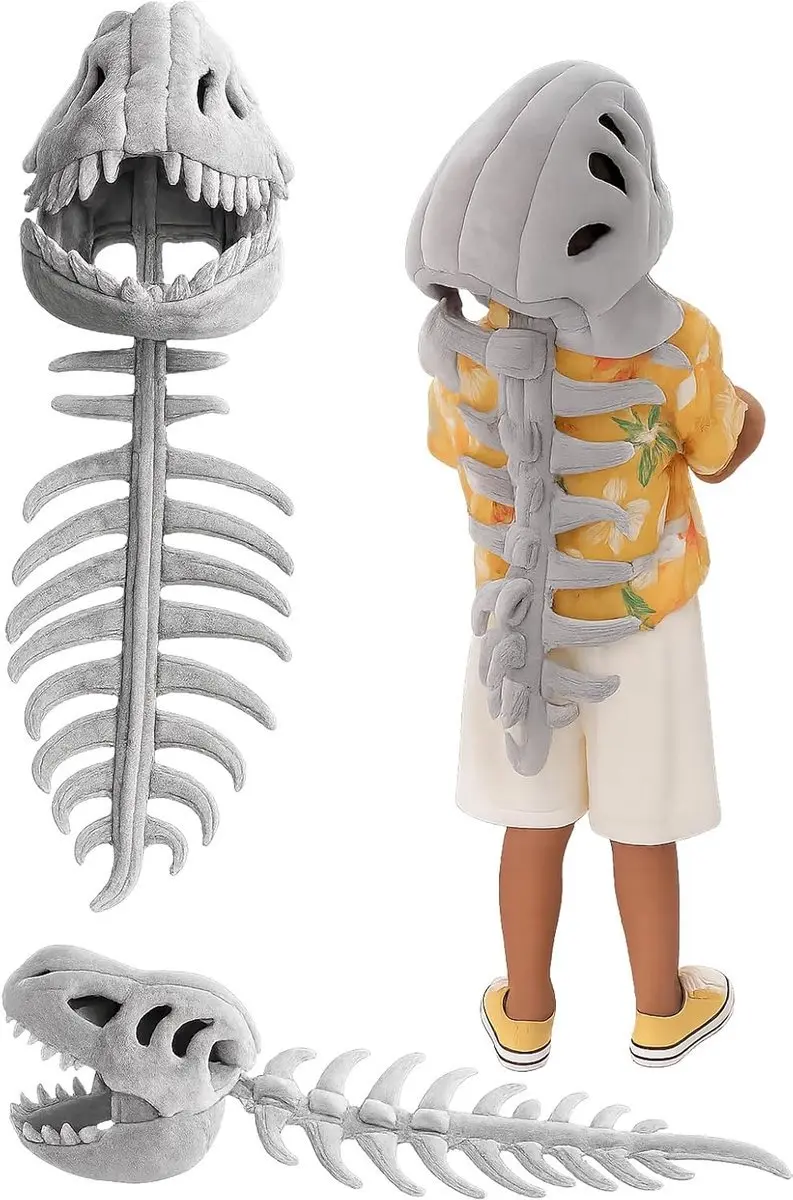 ECTEATOY Dino Skelet Kostuum Pluche