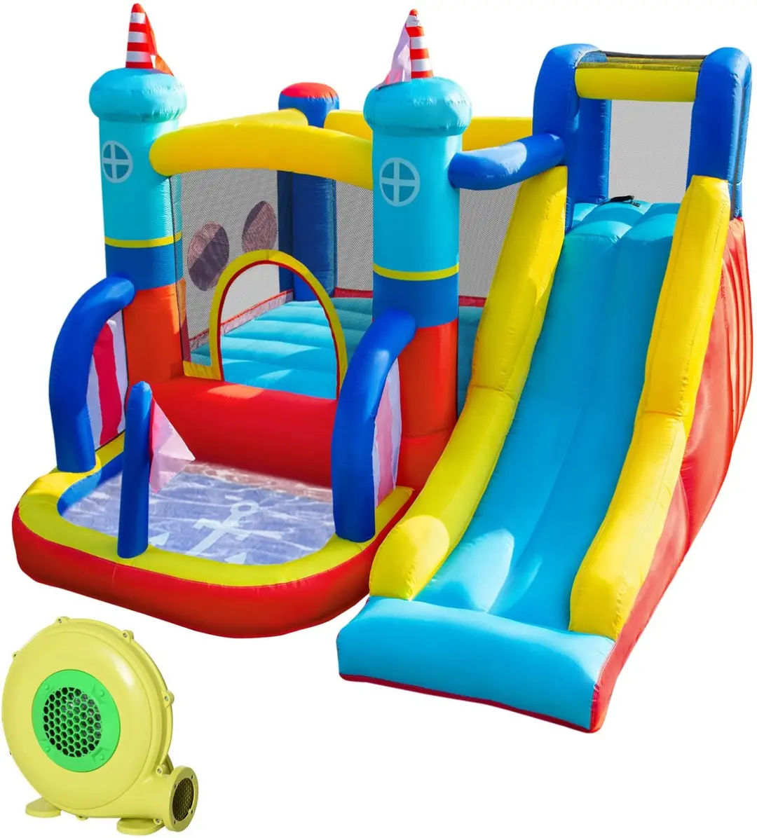 ECTEATOY Opblaasbaar Springkasteel 4-in-1 265x260x200cm