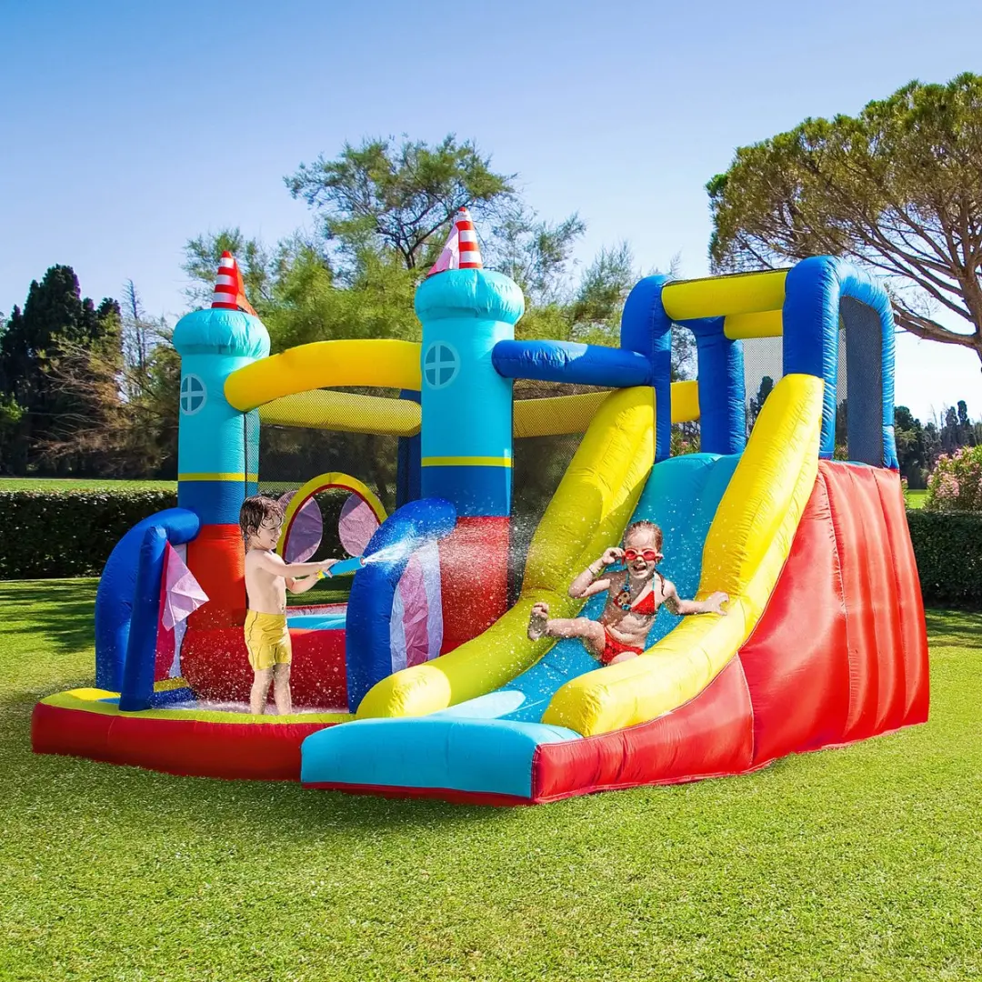 ECTEATOY Opblaasbaar Springkasteel 4-in-1 265x260x200cm