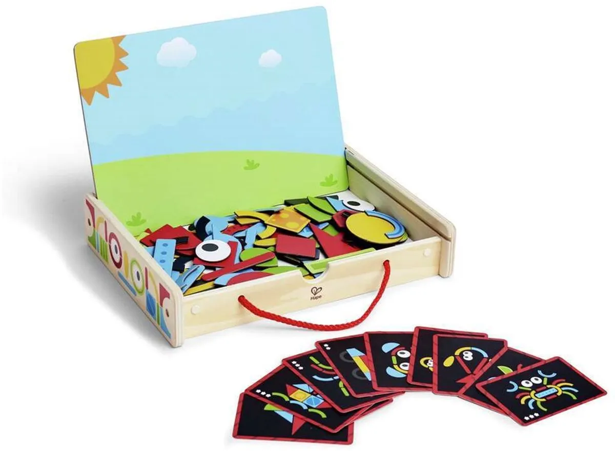Hape E1631 Magnetische Kunstbox - 104 Stuks - Veelkleurig