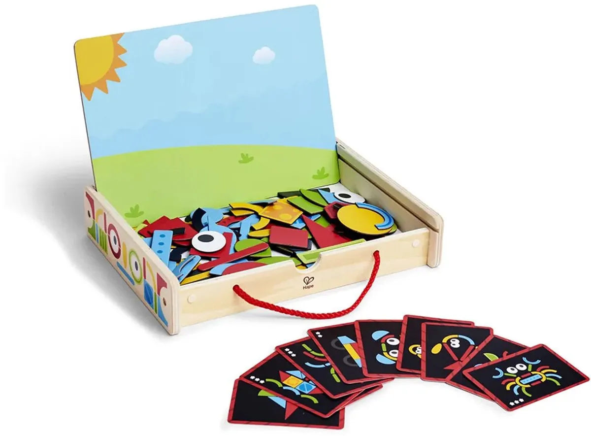 Hape E1631 Magnetische Kunstbox - 104 Stuks - Veelkleurig