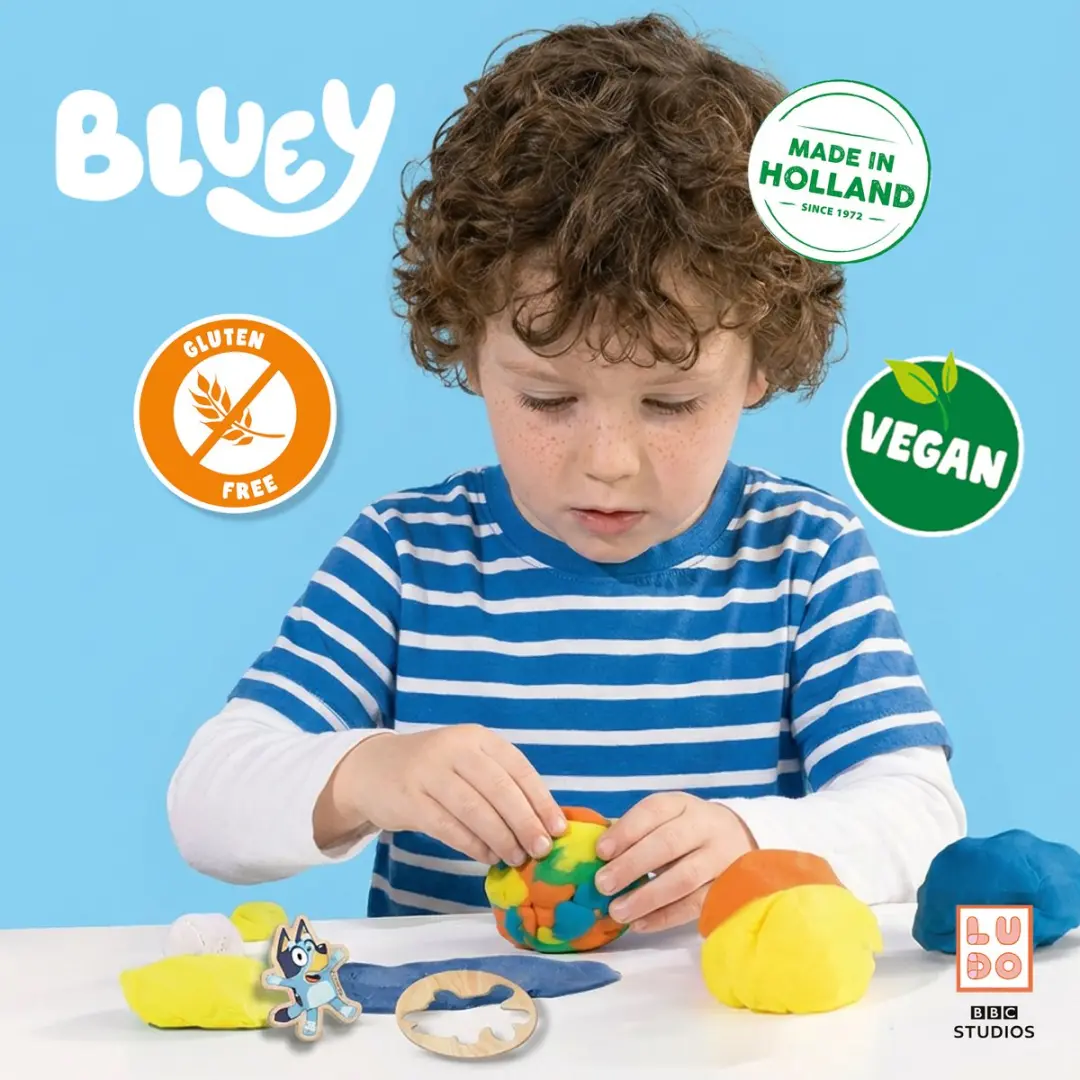 SES Creative Bluey Knutselklei 360g - 4 Kleuren - Vegan & Glutenvrij