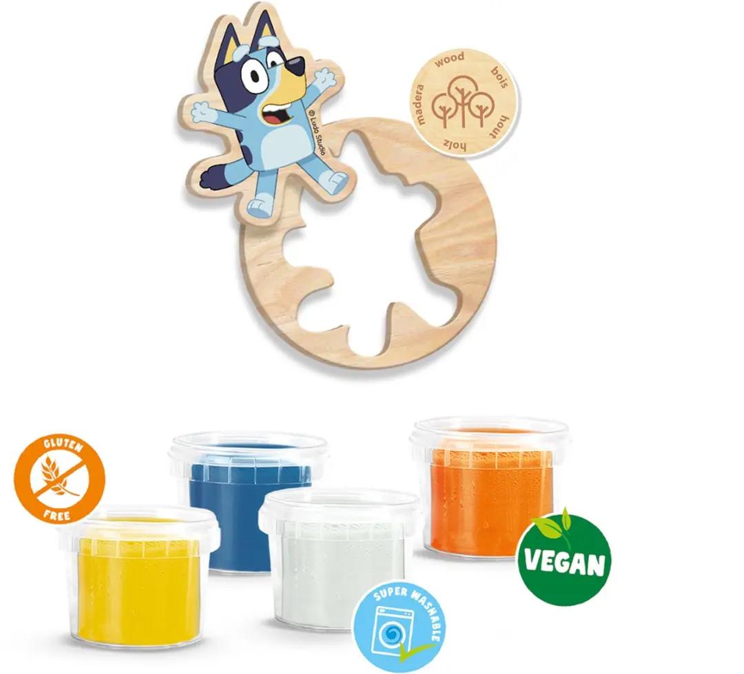 SES Creative Bluey Knutselklei 360g - 4 Kleuren - Vegan & Glutenvrij