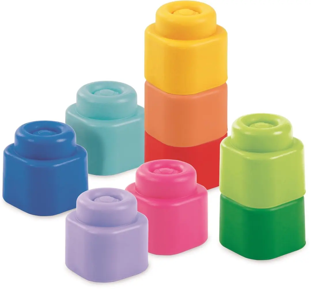 Clementoni 9x Soft Clemmy Regenboog Stapelblokken - Multikleur