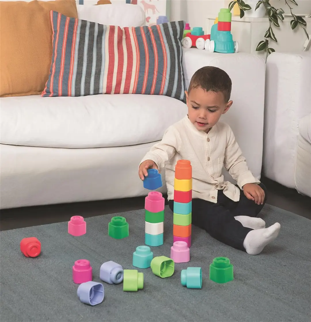 Clementoni 9x Soft Clemmy Regenboog Stapelblokken - Multikleur