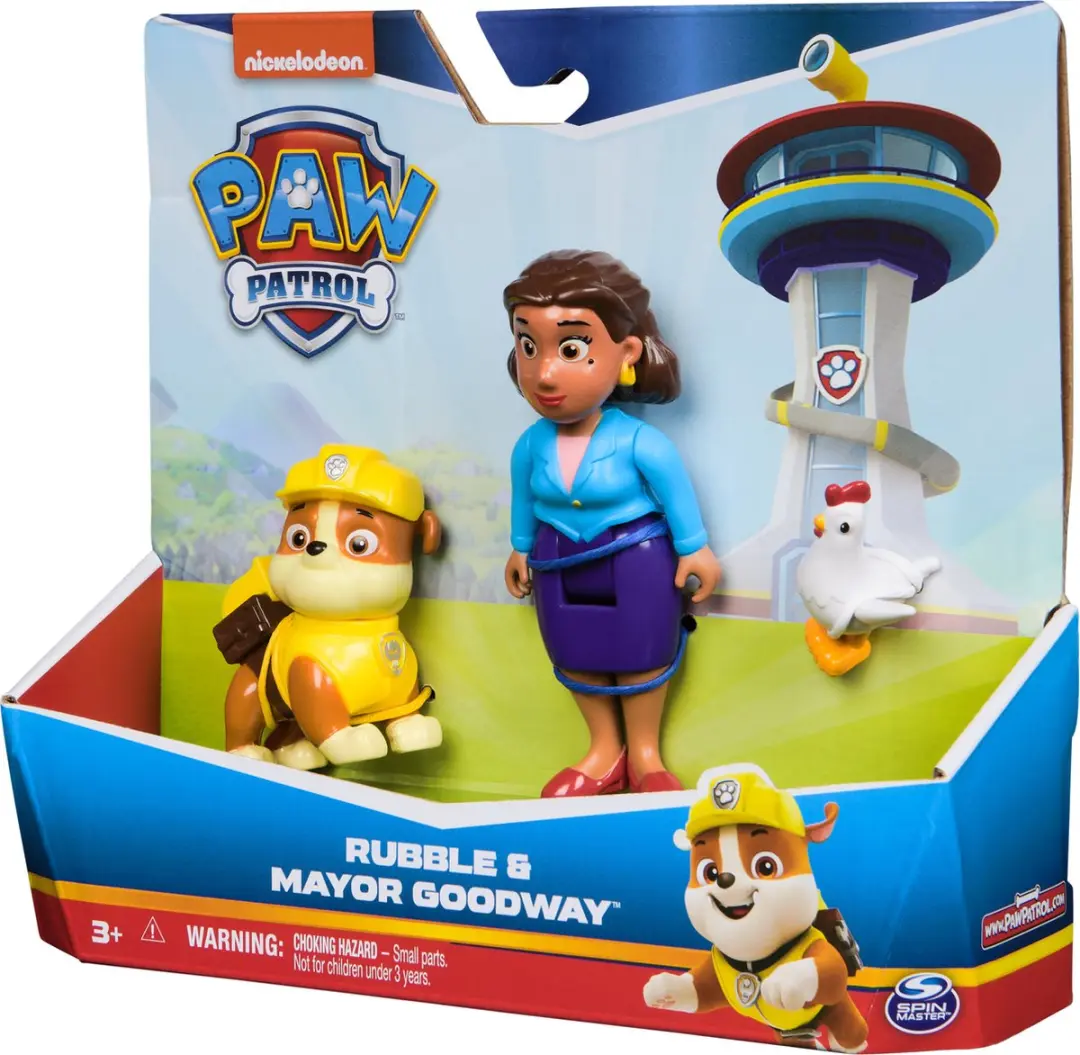 PAW Patrol Rubble & Burgemeester Goodway Speelfigurenset - Rubble