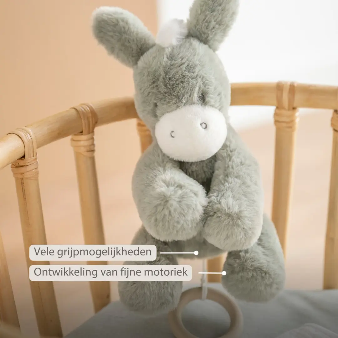 Nattou LouLou Muziekknuffel Ezel - 30cm - Donkergroen