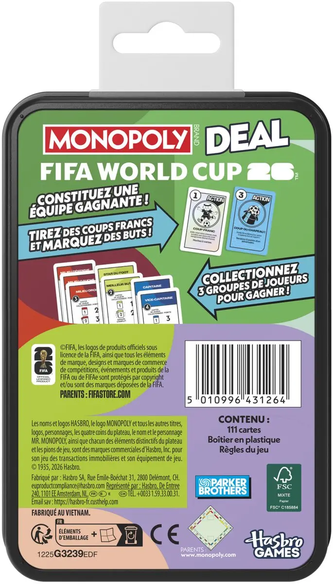Monopoly Deal FIFA World Cup 2026 Kaartspel G3071 - Franstalig