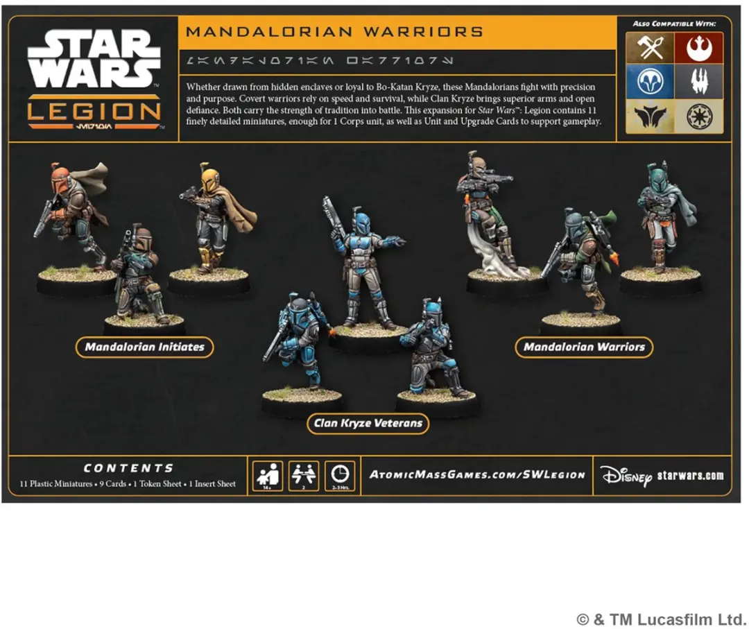 Atomic Mass Games Star Wars Legion Mandalorian Warriors Miniatuurspel