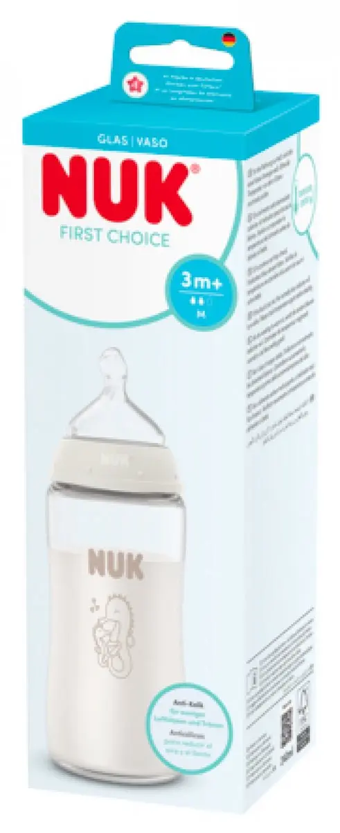 NUK Babyfles Glas 250ml Anti-Koliek Zeepaardje