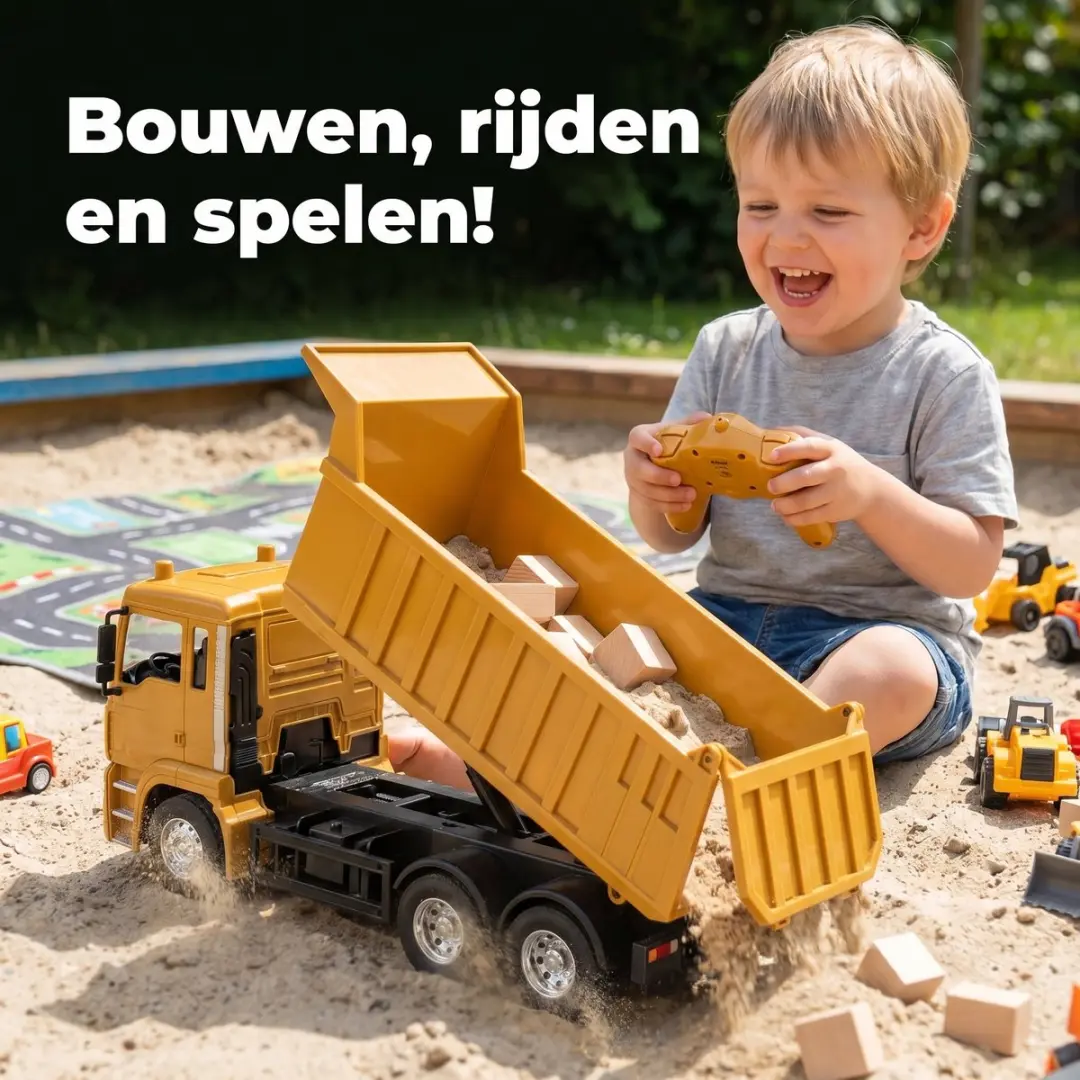 ECTEATOY Afstandsbediening Kipwagen - Geel