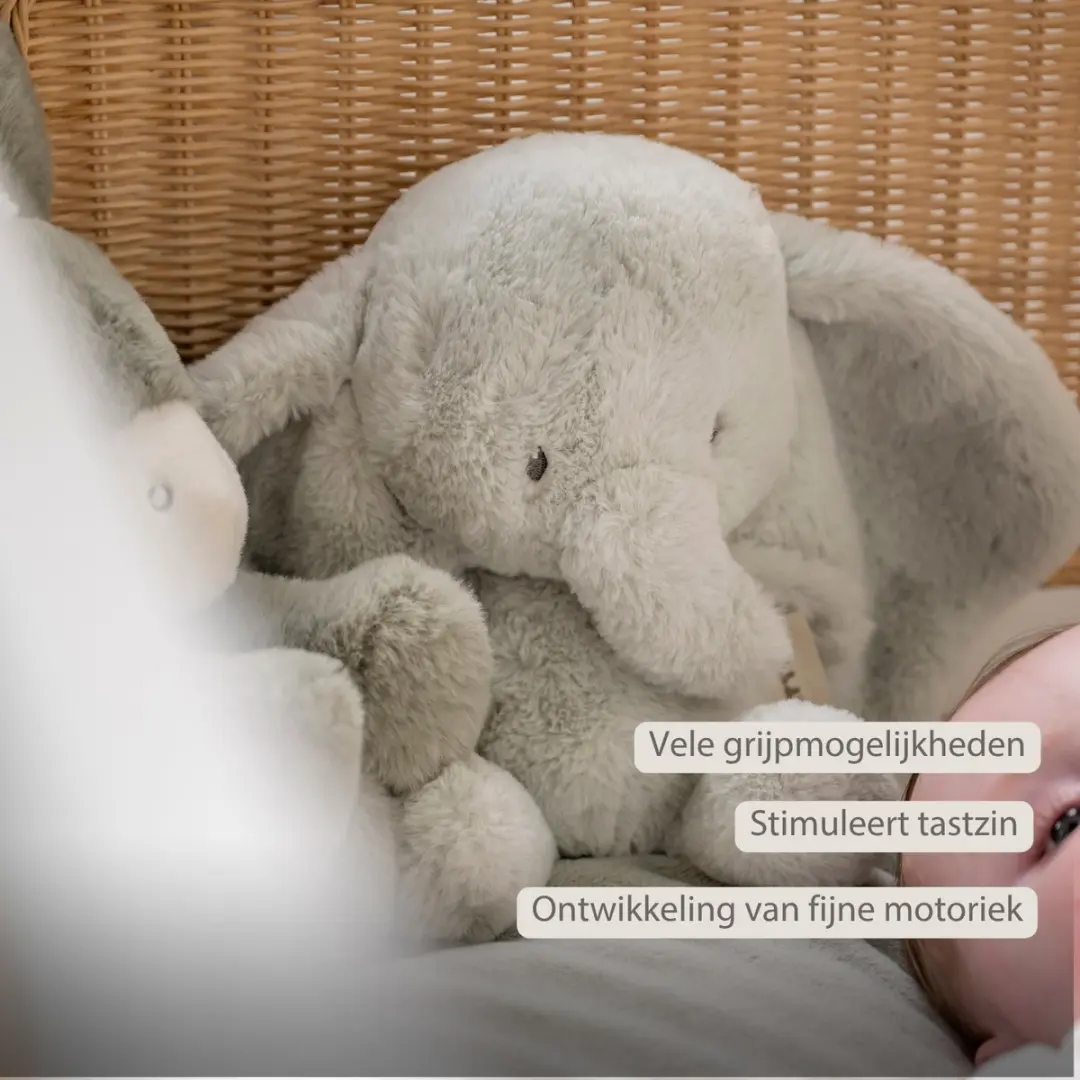 Nattou LouLou Knuffel Olifant 30cm - Lindegroen