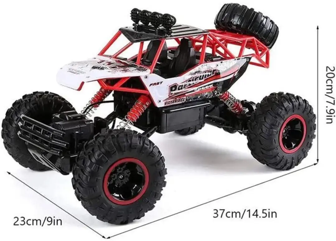 ECTEATOY Bestuurbare RC Auto 1:12 Off-Road - 37x23x20cm - Wit/Zwart/Rood - afbeelding 6 van 6