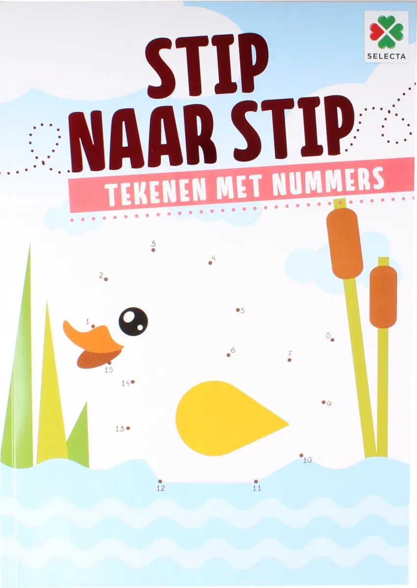 Selecta Stip naar Stip Tekenen met Nummers Doeboek - 48 Pagina's - Multicolor