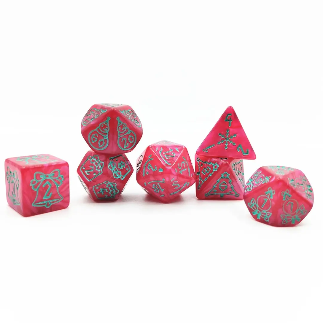Lapi Toys D&D Polydice Set 7 Stuks - Acryl - Kersteditie Turquoise