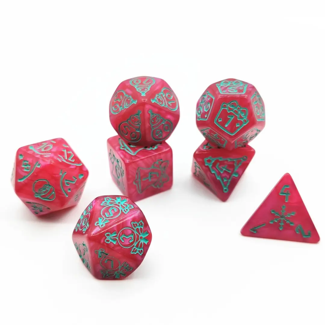 Lapi Toys D&D Polydice Set 7 Stuks - Acryl - Kersteditie Turquoise