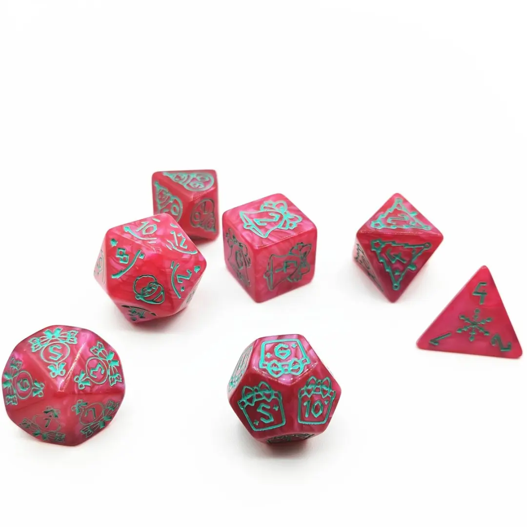 Lapi Toys D&D Polydice Set 7 Stuks - Acryl - Kersteditie Turquoise