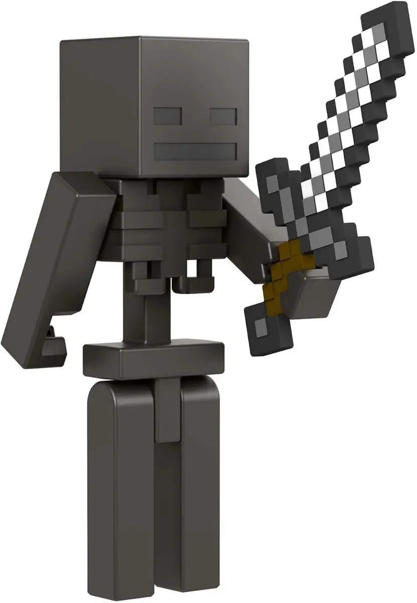 Minecraft Craft-A-Block Wither Skeleton Actiefiguur 8cm - Zwart