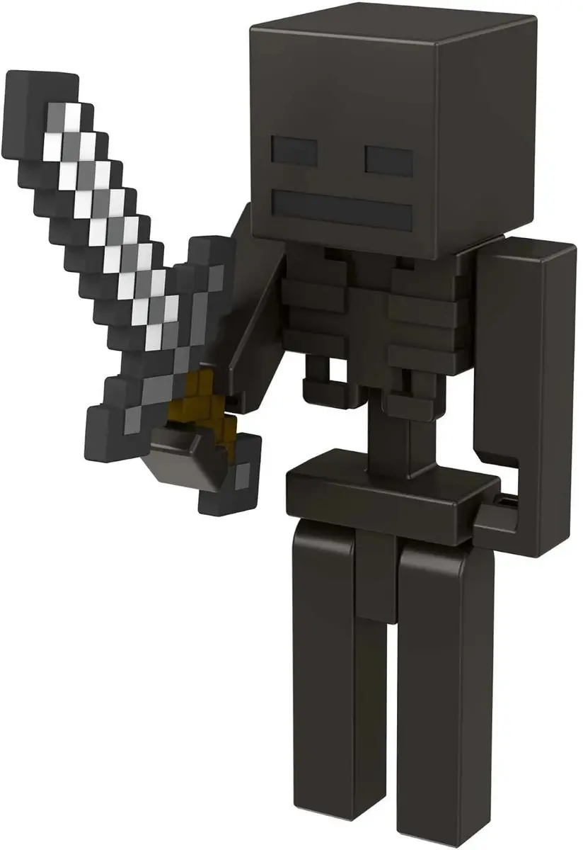 Minecraft Craft-A-Block Wither Skeleton Actiefiguur 8cm - Zwart