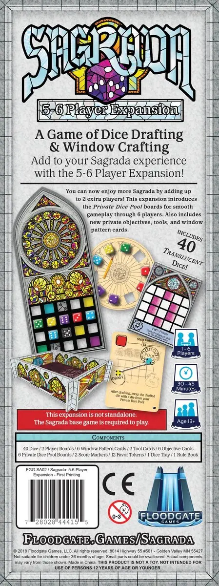 Floodgate Games Sagrada 5-6 Player Expansion FGG SA02