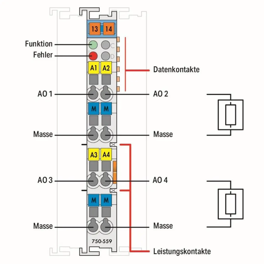 WAGO 750-559 PLC Uitgangsmodule - Analoge