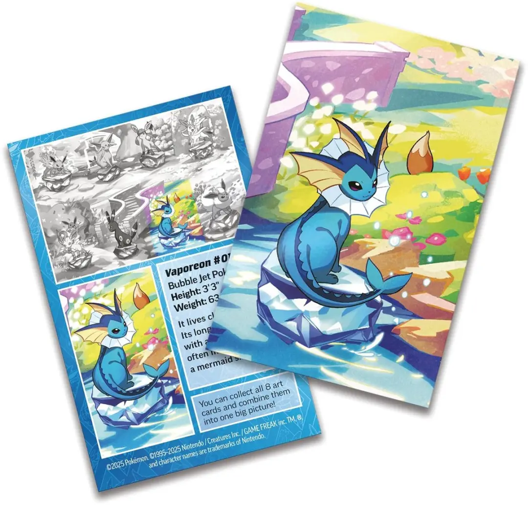 Pokémon Prismatic Evolutions Vaporeon Tin - 20 Kaarten