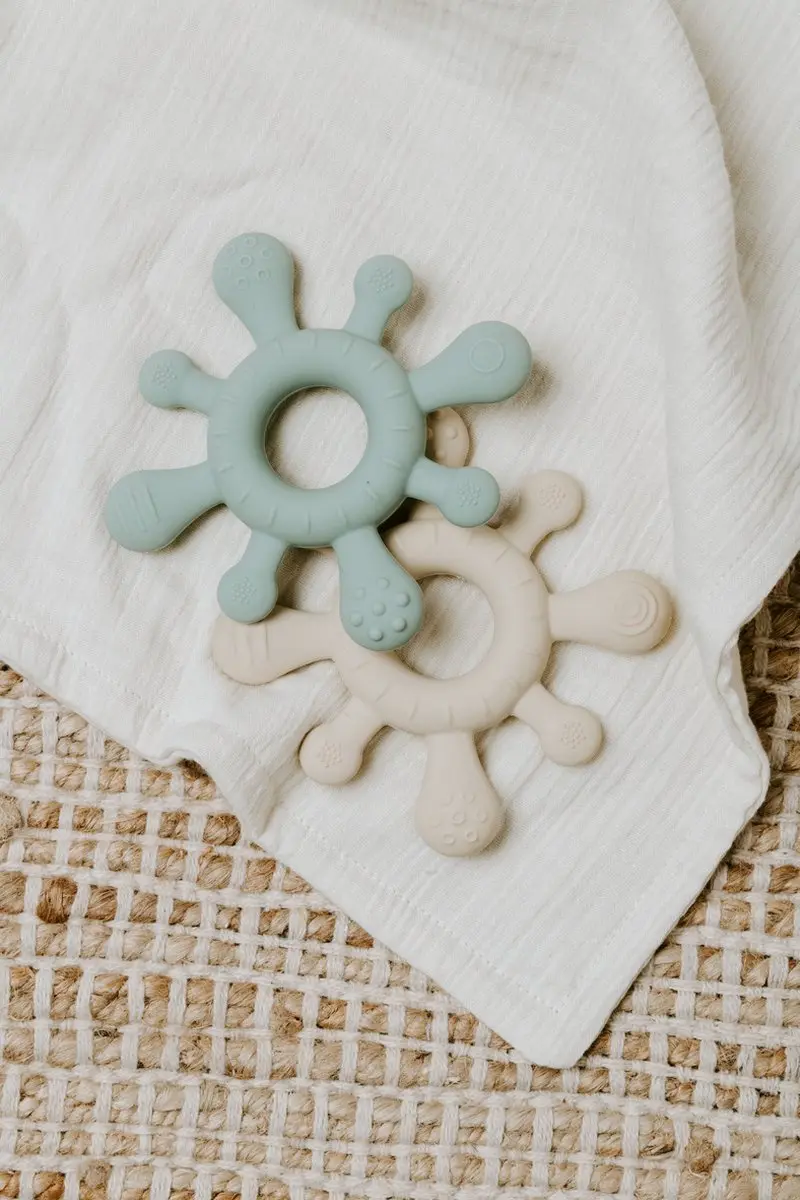 Baby's Only Bijtring Blossom Siliconen - Vintage Blue