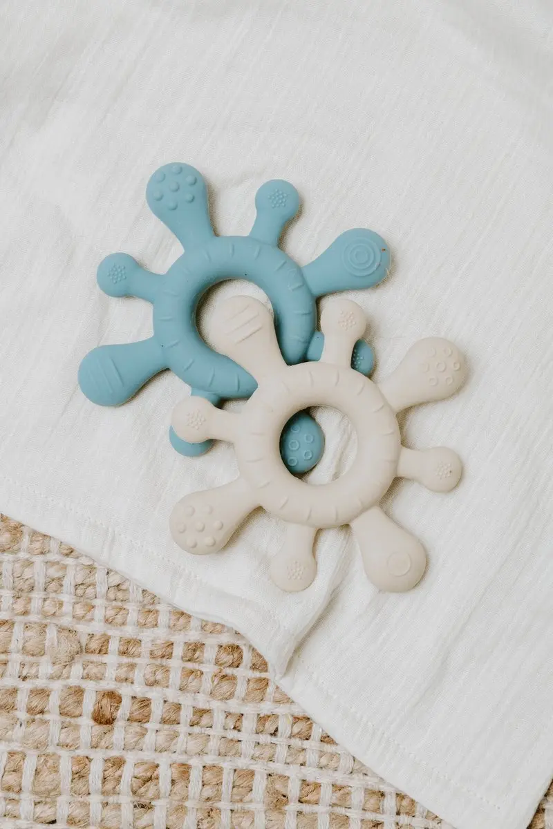 Baby's Only Bijtring Blossom Siliconen - Vintage Blue