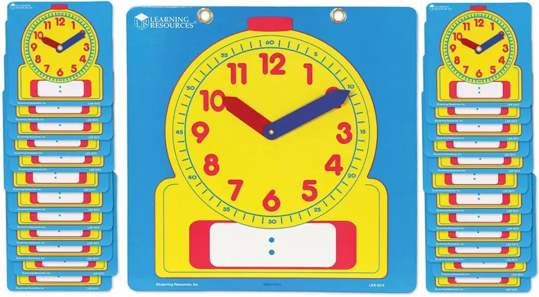 Learning Resources Schrijf & Wis Klok Klassenset - 24 Stuks - afbeelding 6 van 6