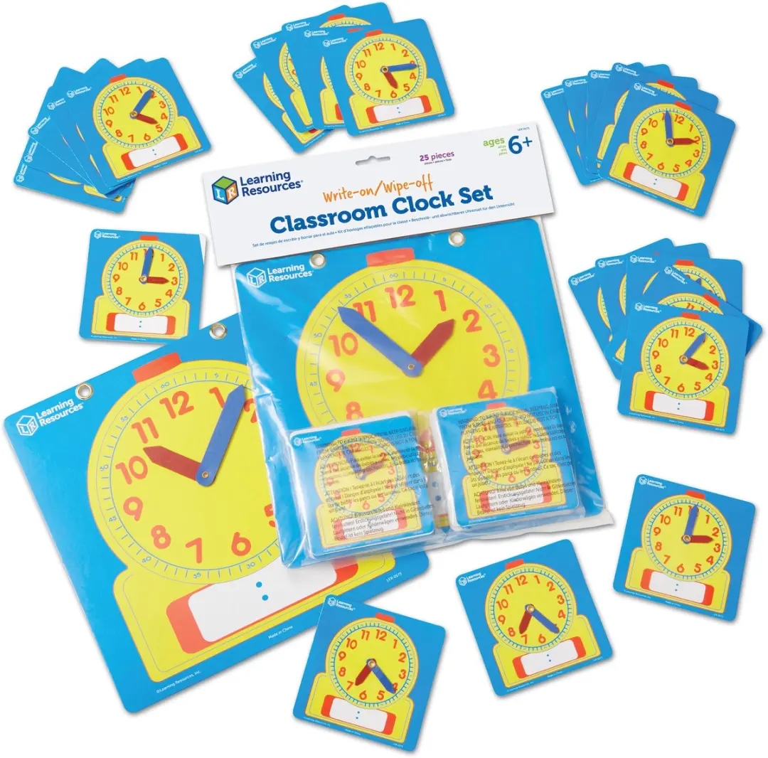 Learning Resources Schrijf & Wis Klok Klassenset