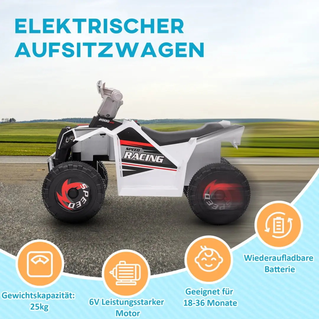 Homcom Elektrische Kinderauto 370-278V90WT - Wit