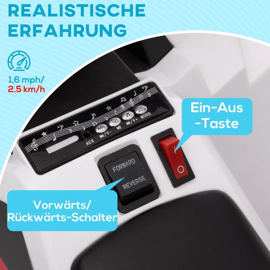 Homcom Elektrische Kinderauto 370-278V90WT - Wit