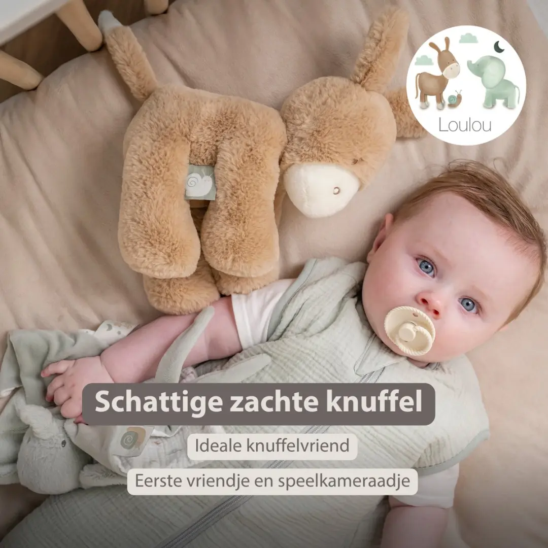 Nattou LouLou Knuffel Ezel 30cm - Licht Karamel
