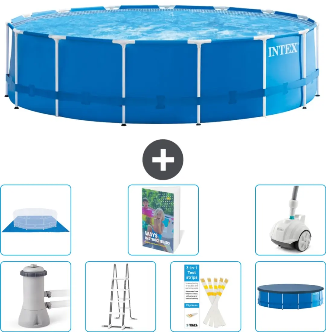 Intex 28242GN-Blauw Rond Frame Zwembad 457x122cm