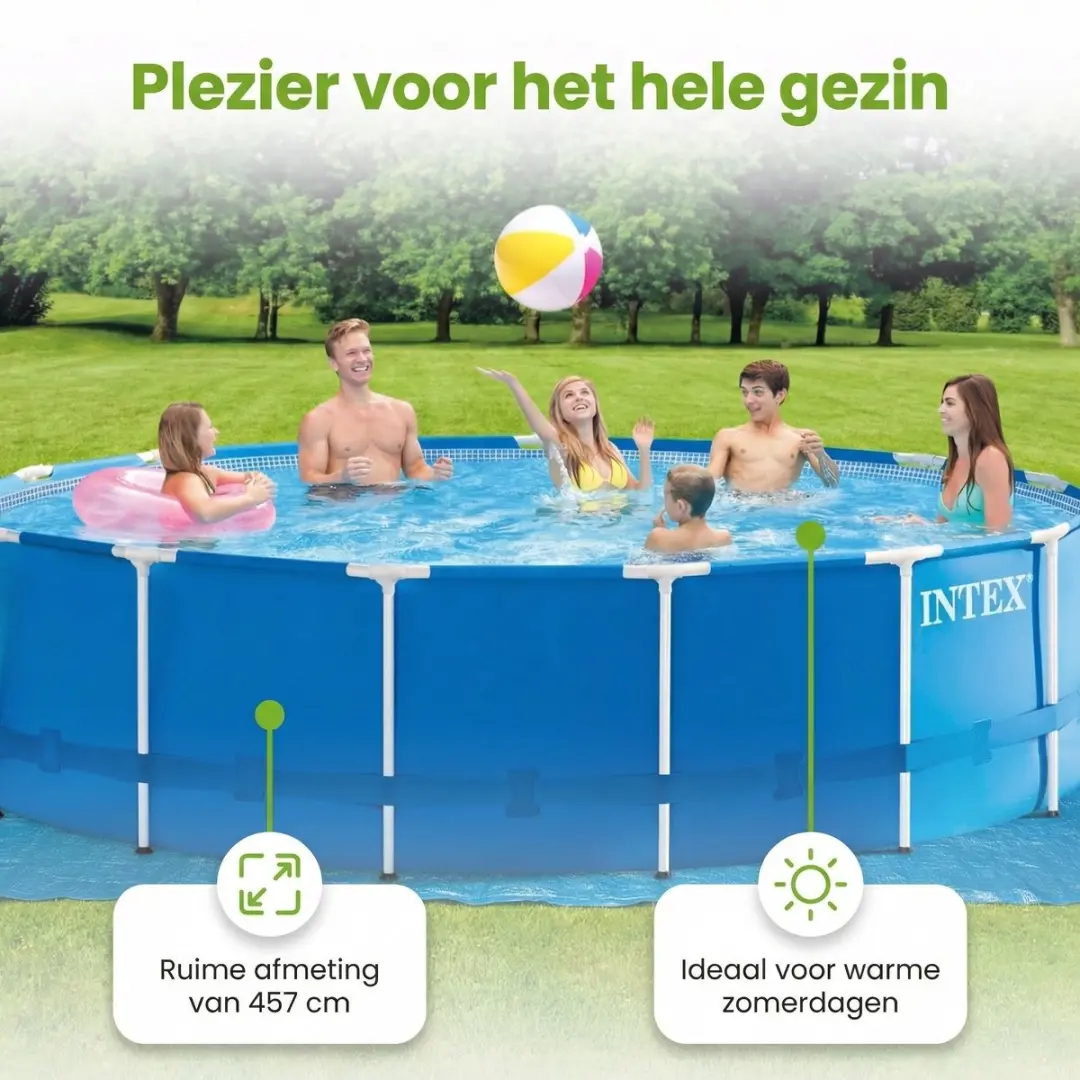 Intex 28242GN-Blauw Rond Frame Zwembad 457x122cm - Blauw