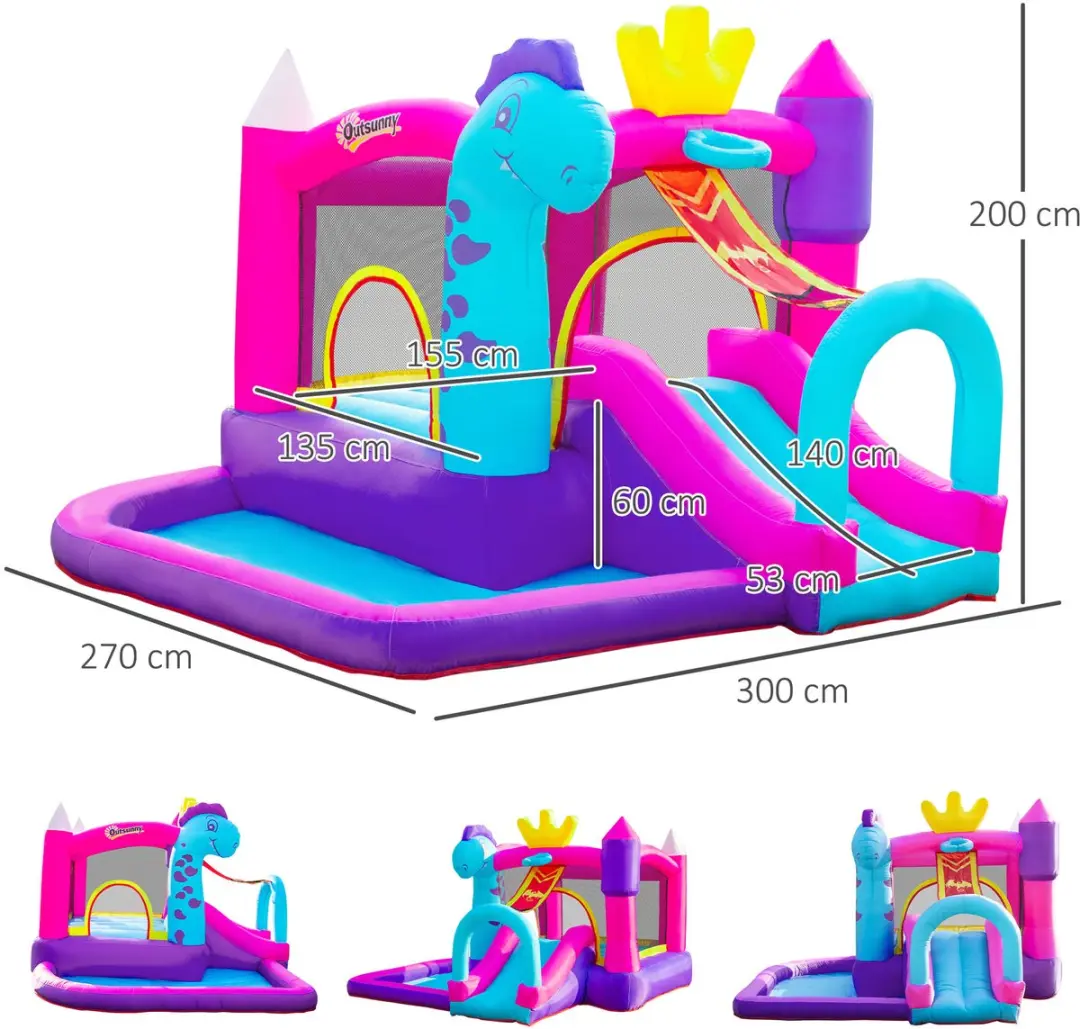 ECTEATOY Springkasteel 2651651 - 300x270x200cm - Incl. pomp
