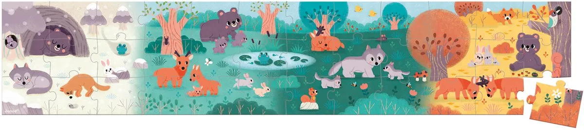 Janod WWF Puzzel 4 Seizoenen 36-delig - 100cm - Geschikt vanaf 4 jaar